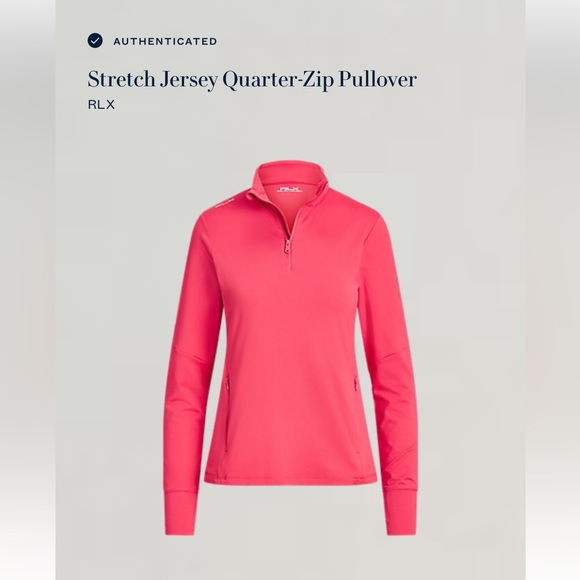 RLX Golf Ralph Lauren Women Red Stretch Jersey Quarter-Zip Pullover Size S NEW - Picture 3 of 14